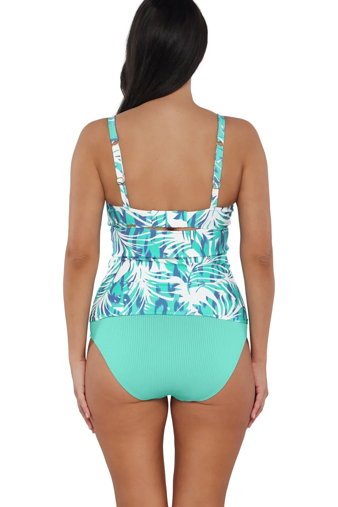 Sunsets Sea Breeze Sandbar Rib Zuri V-Wire Tankini Top< Plus Size | Underwire