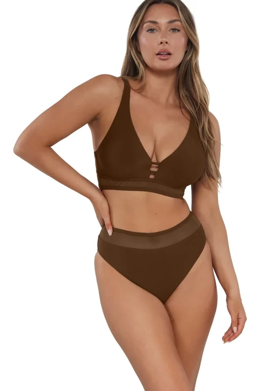 Sunsets Tiki Brown Danica Top< Plus Size | Underwire