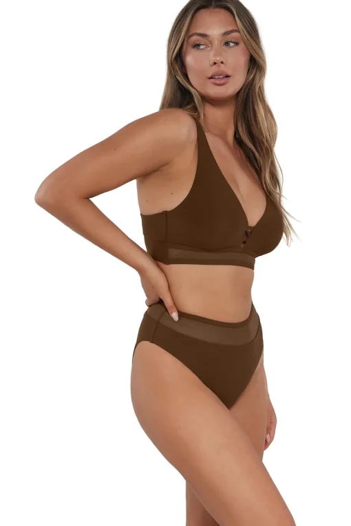 Sunsets Tiki Brown Danica Top< Plus Size | Underwire