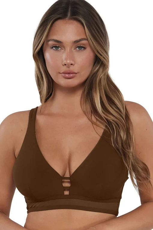 Sunsets Tiki Brown Danica Top< Plus Size | Underwire