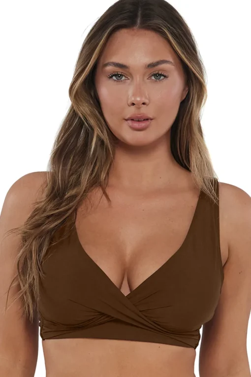 Sunsets Tiki Brown Elsie Top< Plus Size | Bra-Sized