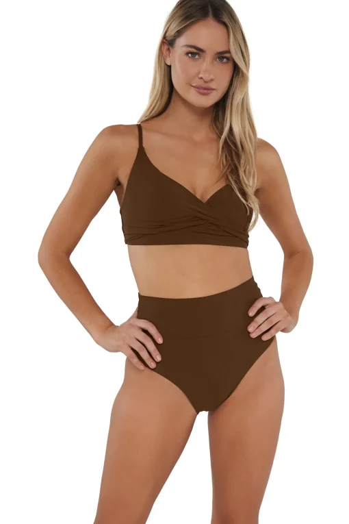 Sunsets Tiki Brown Hannah High Waist Bottom< Plus Size | High-Waist