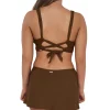 Sunsets Tiki Brown Sporty Swim Skirt< Plus Size