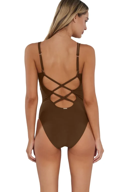 Sunsets Tiki Brown Veronica One Piece< Classic