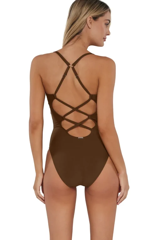 Sunsets Tiki Brown Veronica One Piece< Classic