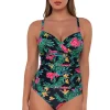 Sunsets Twilight Blooms Serena Tankini Top< Plus Size | Underwire