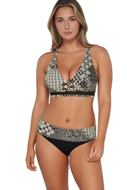Sunsets Venice Seagrass Texture Capri High Waist Bottom< Plus Size | High-Waist