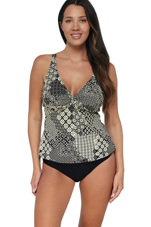 Sunsets Venice Seagrass Texture Forever Tankini Top< Plus Size | Underwire