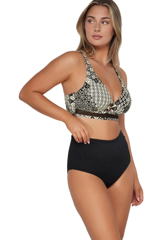 Sunsets Venice Seagrass Texture Capri High Waist Bottom< Plus Size | High-Waist