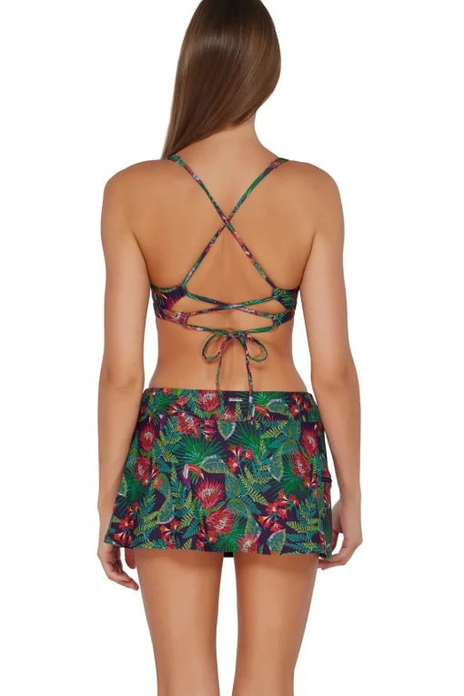 Sunsets Welcome To Rio Sporty Swim Skirt Bottom< Plus Size