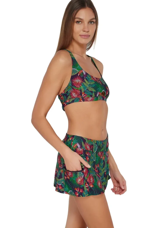 Sunsets Welcome To Rio Sporty Swim Skirt Bottom< Plus Size