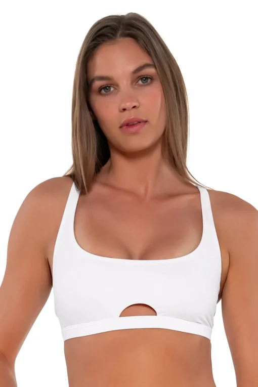 Sunsets White Lily Brandi Bralette Top< Bikini Tops