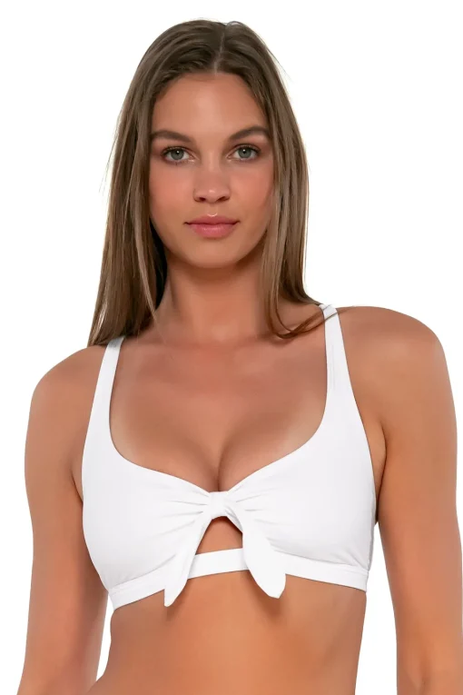Sunsets White Lily Brandi Bralette Top< Bikini Tops