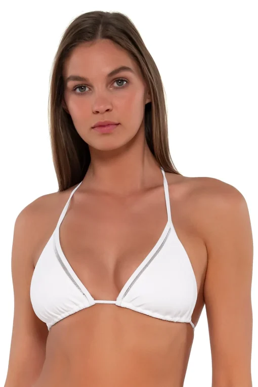 Sunsets White Lily Laney Triangle Top< Bikini Tops