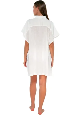 Sunsets White Lily Shore Thing Tunic< Cover-Ups