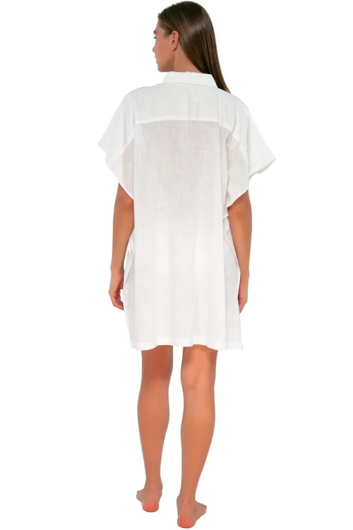 Sunsets White Lily Shore Thing Tunic< Cover-Ups