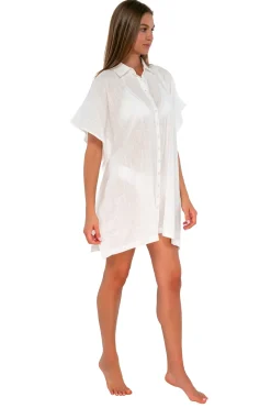 Sunsets White Lily Shore Thing Tunic< Cover-Ups