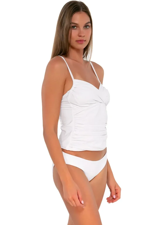 Sunsets White Lily Simone Tankini Top< Tankinis
